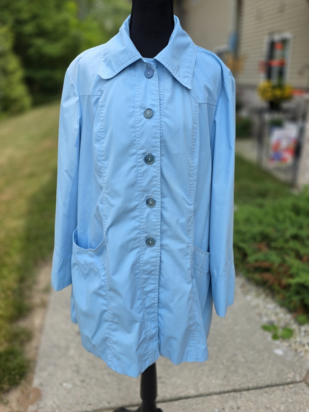 Vintage P.A. Originals Pastel Blue Lightweight Rain Jacket XL